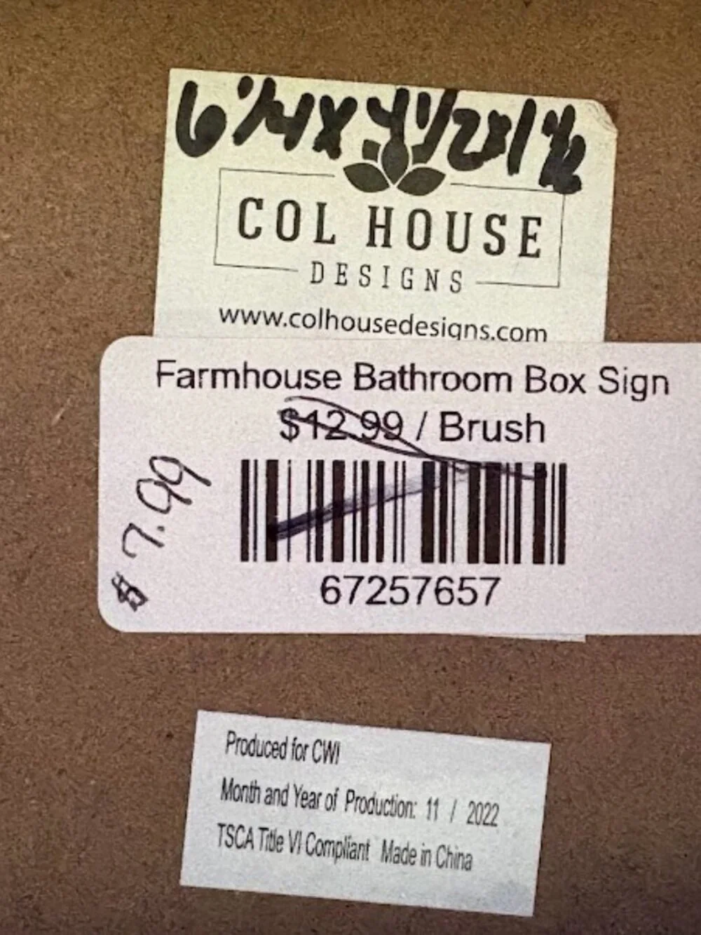Set of 2 - Brush Your Teeth & Scrub A Dub Dub - Farmhouse Bathroom Box Signs